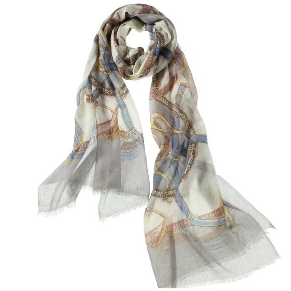 Accessories - Cinta Featherweight Italian Cashmere Scarf Equestrian